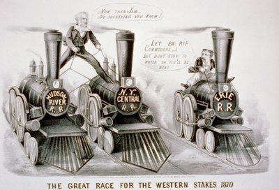 La Gran Carrera por los Western Stakes, 1870 de N. and Ives, J.M. Currier